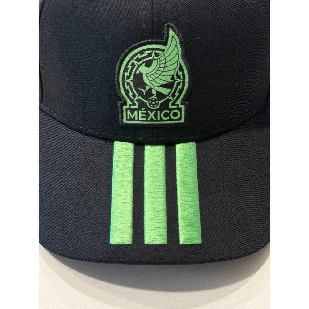 Adidas Mexico FMF 3-Stripe Baseball Cap KE7873 Black Green Embroidered OSFM NWT